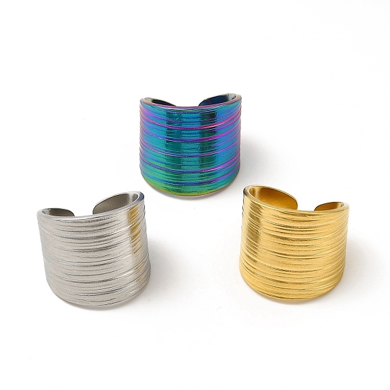 304 широко открытые манжеты из текстурированной нержавеющей стали для женщин