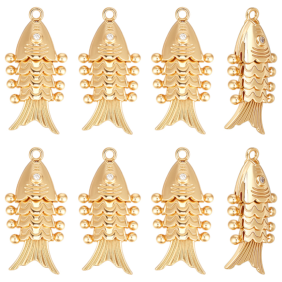 8 латунные подвески шт., рыбы прелести