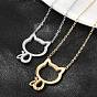 304 ожерелья из нержавеющей стали с контуром кошки для женщин
