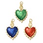 Подвески из латуни с эмалью в стойку, с целью перехода в кольце, без кадмия и без свинца, долговечный, святое сердце, реальный 18 k позолоченный