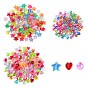 350Pcs 3 Style Transparent Acrylic & Plastic Beads, Heart & Star & Round