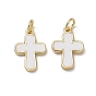Pendentifs en laiton, avec l'émail, charmes croisées, plaqué longue durée, crémaillère plaquage, sans plomb et sans cadmium