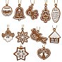 Decoraciones colgantes de plástico con tema navideño, con cuerda, formas mixtas