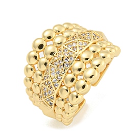 Открытое кольцо-манжета из прозрачного кубического циркония, латунные широкие кольца на палец для женщин