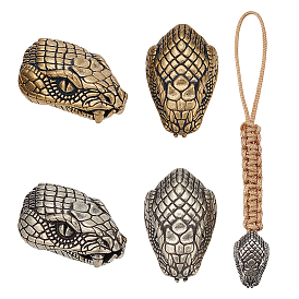 4Pcs 2 Colors Brass Beads, Snake