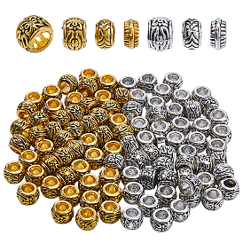 30 шт 6 стили европейские бусины из сплава в тибетском стиле, бусины с большим отверстием, рондель