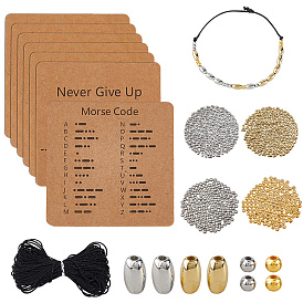 Наборы для самостоятельного изготовления браслетов из пластиковых бусин с азбукой Морзе (CCB)