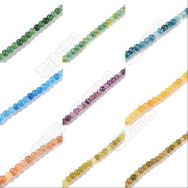 270Pcs 9 Colors Imitation Cracked Jade Glass Beads Sets, Round