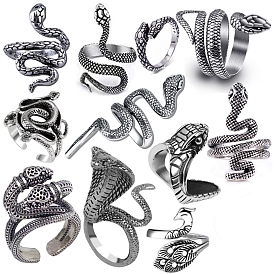 Alloy Open Cuff Ring, Knitting Loop Crochet Loop, Yarn Guide Finger Holder for Women, Antique Silver