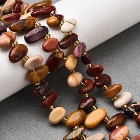 Природные mookaite бисер нитей, самородки, Топ пробуренной, упавший камень, с бисером