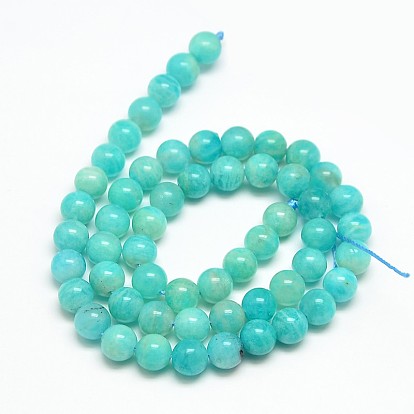 Grade A Natural Gemstone Amazonite Round Beads Strands