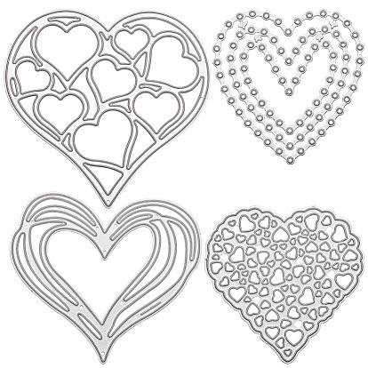 Heart Frame Carbon Steel Cutting Dies Stencils, for DIY Scrapbooking/Photo Album, Decorative Embossing DIY Paper Card