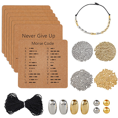 Наборы для самостоятельного изготовления браслетов из пластиковых бусин с азбукой Морзе (CCB)