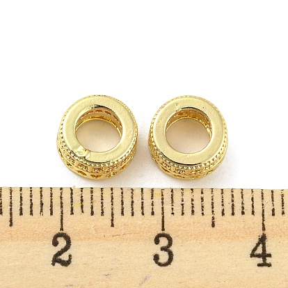 Micro cuivres ouvrent zircone cubique perles européennes, Perles avec un grand trou   , plaqué longue durée, sans plomb et sans cadmium, colonne creuse avec coeur