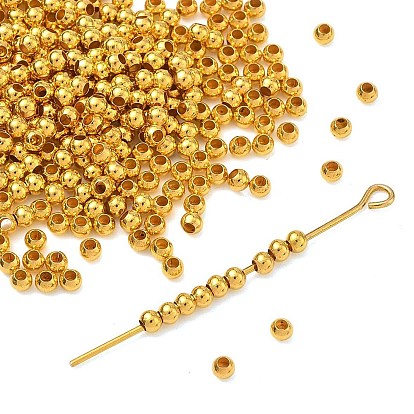 Spacer бисер латунные, бесшовный, круглые, без кадмия, без никеля и без свинца, 2.4 мм, отверстие : 0.8 мм