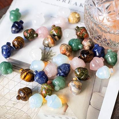 Фигурки из сосновых шишек, вырезанные из драгоценных камней, для домашнего офиса настольный орнамент фэн-шуй