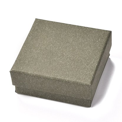 Square Paper Jewelry Box, Snap Cover, with Sponge Mat, for Rings and Bracelet Packaging