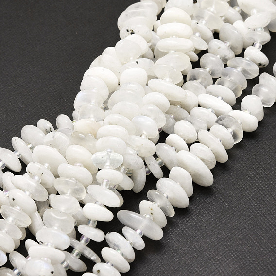 Бусины из натурального радужного лунного камня, самородки