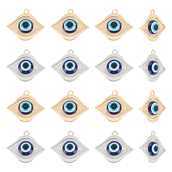 20шт 2 цвета акриловые подвески, со сплавочной фурнитурой, для аксессуаров своими руками, злые глаза