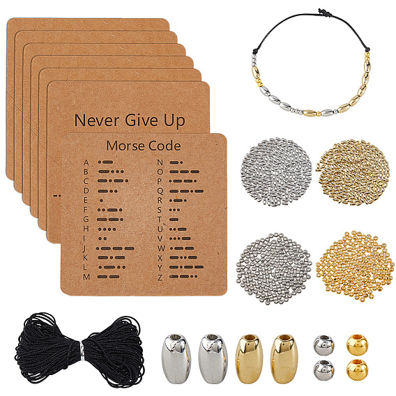 Наборы для самостоятельного изготовления браслетов из пластиковых бусин с азбукой Морзе (CCB)