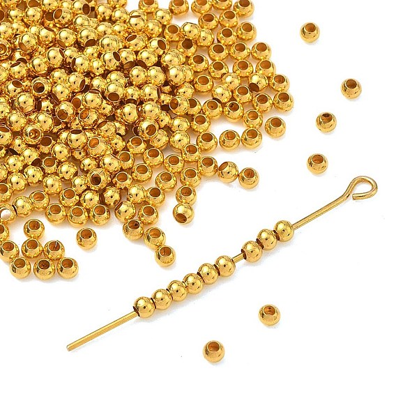 Spacer бисер латунные, бесшовный, круглые, без кадмия, без никеля и без свинца, 2.4 мм, отверстие : 0.8 мм