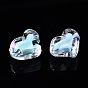 Transparent Acrylic Beads, Bead in Bead, Heart, AB Color
