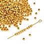 Spacer бисер латунные, бесшовный, круглые, без кадмия, без никеля и без свинца, 2.4 мм, отверстие : 0.8 мм