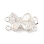 Латунные застежки из прозрачного кубического циркония с микропаве, с оболочкой, бабочка, 2 нитей, 4-луночное
