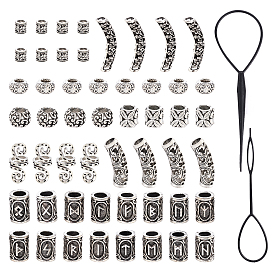Tibetan Style Alloy Beads, Vintage Rune Viking Beard Beads