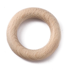 Anneaux de liaison en hêtre, bague en bois macramé, anneaux de dentition, rond