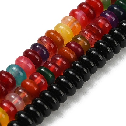 Природный агат бисер нитей, окрашенная и подогревом, рондель