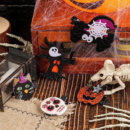 Хэллоуин тема блестящая ткань заколки для волос из кожи аллигатора, для украшения вечеринок