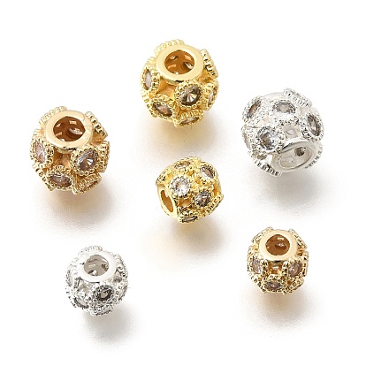 Латунные микропаве прозрачные кубики из циркония, стойки покрытие, долговечный, без свинца и без кадмия, полый круглый