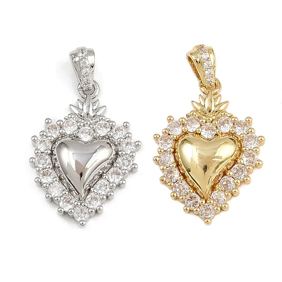 Латунные микро проложить кубического циркония подвески, чары священного сердца, стойки покрытие, долговечный, без кадмия и без свинца