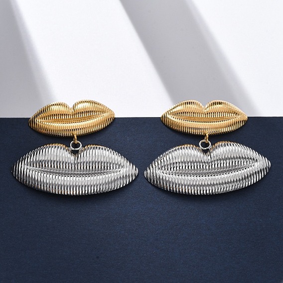 Двухцветные серьги-гвоздики из нержавеющей стали для губ 304