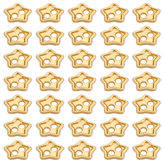 150Pcs 2-hole Alloy Buttons, Star