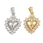 Латунные микро проложить кубического циркония подвески, чары священного сердца, стойки покрытие, долговечный, без кадмия и без свинца