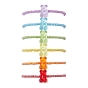 6 Juego de pulseras de cuentas acrílicas con forma de oso estilo arcoíris para niños, con perlas de cristal de la semilla