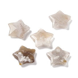 Natural Cherry Blossom Agate Beads, No Hole/Undrilled Beads, Star