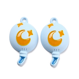 Pendentif en alliage d'émail peint à la bombe, ballon avec lune et étoile