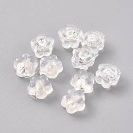 Силиконовые гайки для ушей, спинки для серьги, с 925 стерлингового серебра фурнитура, цветка сливы, прозрачные