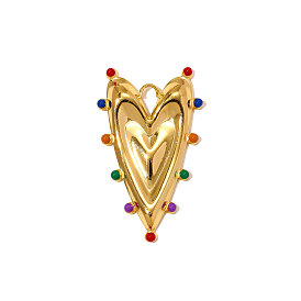 304 нержавеющей стальной эмали подвески, сердце прелести, ионное покрытие (ip), зеркальная полировка, реальный 18 k позолоченный