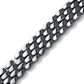 Non-Magnetic Synthetic Hematite Beads Strands, 4 Faceted Twist