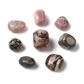 Natural Rhodonite Beads, Nuggets, No Hole/Undrilled, Tumbled Stone