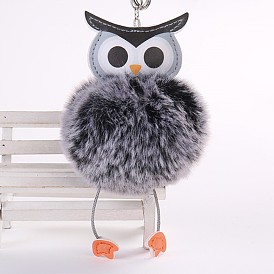 Cute Owl Pom-pom Keychain for Women's Bag and Car Keys