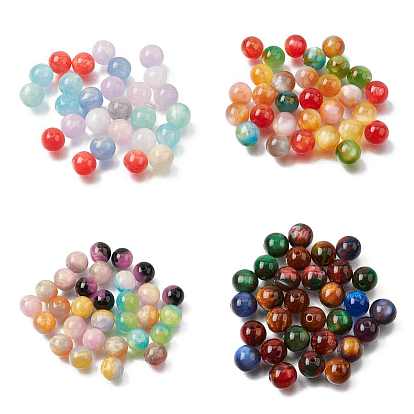 Бусины из cмолы, круглые, два тона, с блеском порошок