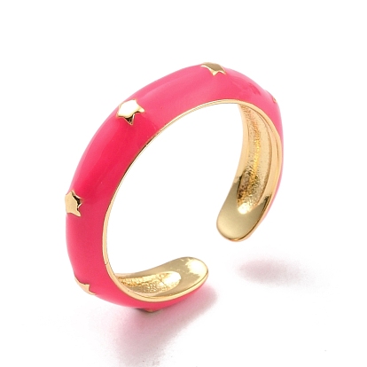 Brass with Enamel Rings,  Long-Lasting Plated, Lead Free & Cadmium Free & Nickel Free, Real 18K Gold Plated