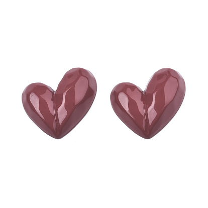 Opaque Acrylic Cabochons, Heart