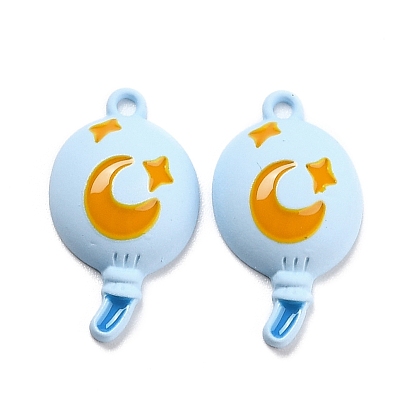 Pendentif en alliage d'émail peint à la bombe, ballon avec lune et étoile