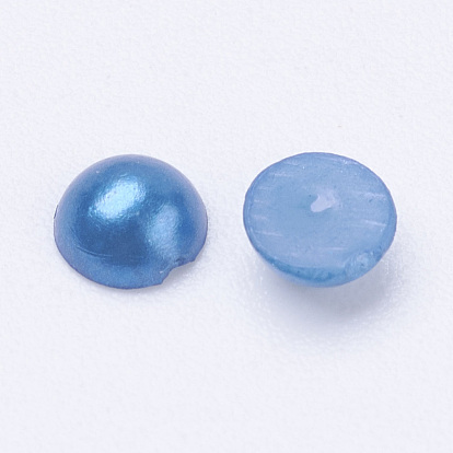 Half Round Domed Imitated Pearl Acrylic Cabochons